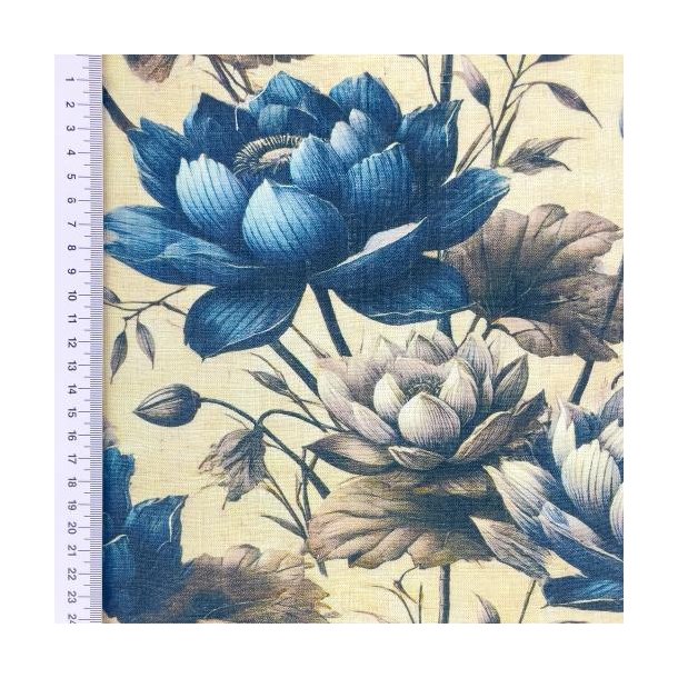 Viscose linen Digital print, Blomster
